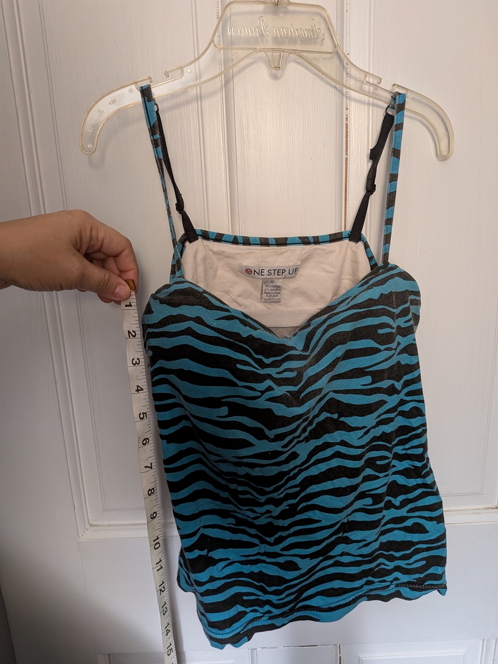 One Step Up XL Teal Black Zebra Print Cold Shoulder Long Sleeve Y2K Top